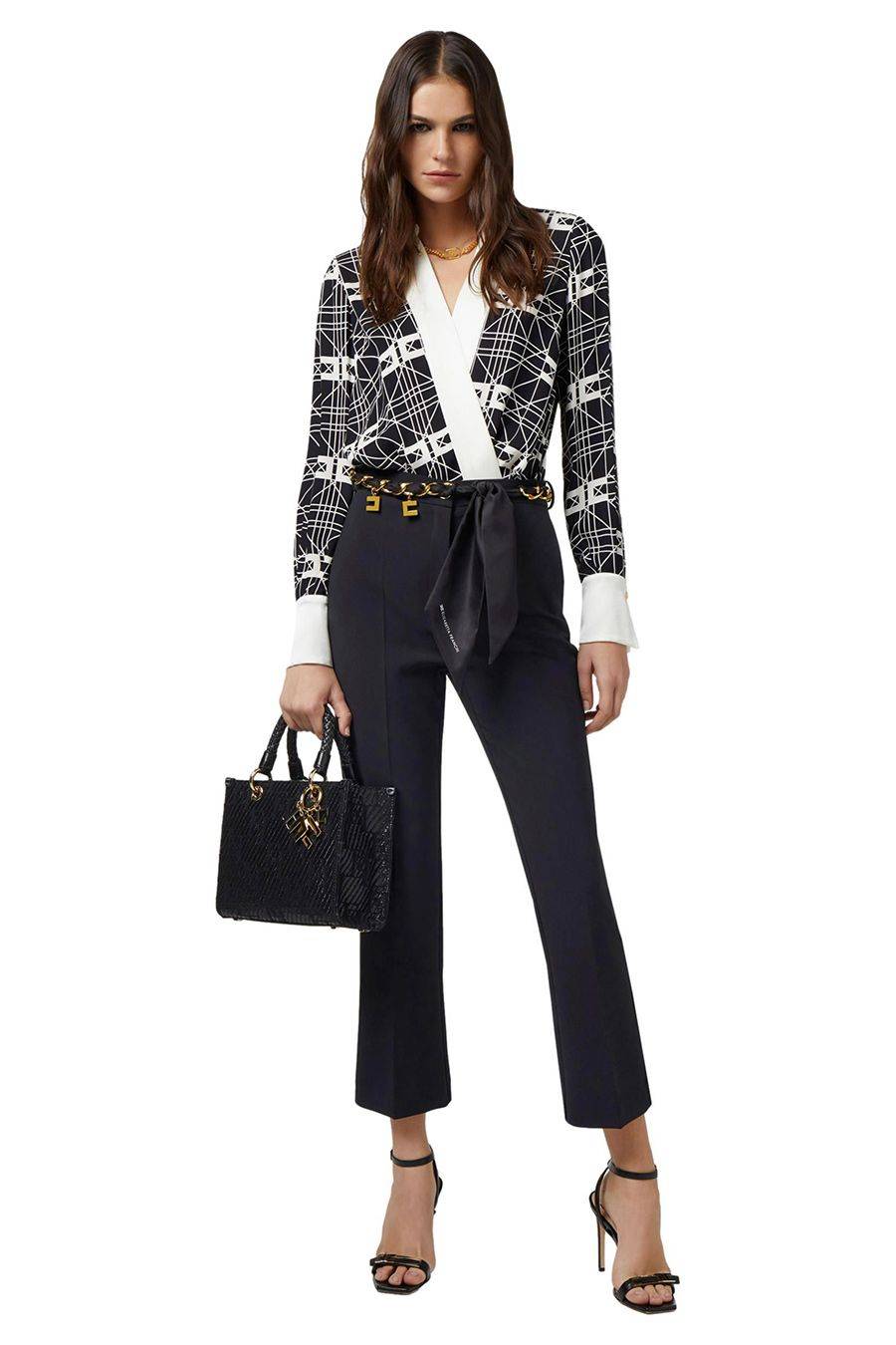 ELISABETTA FRANCHI  Camicetta Multicolore in Seta Elisabetta Franchi da Donna Sottocosto