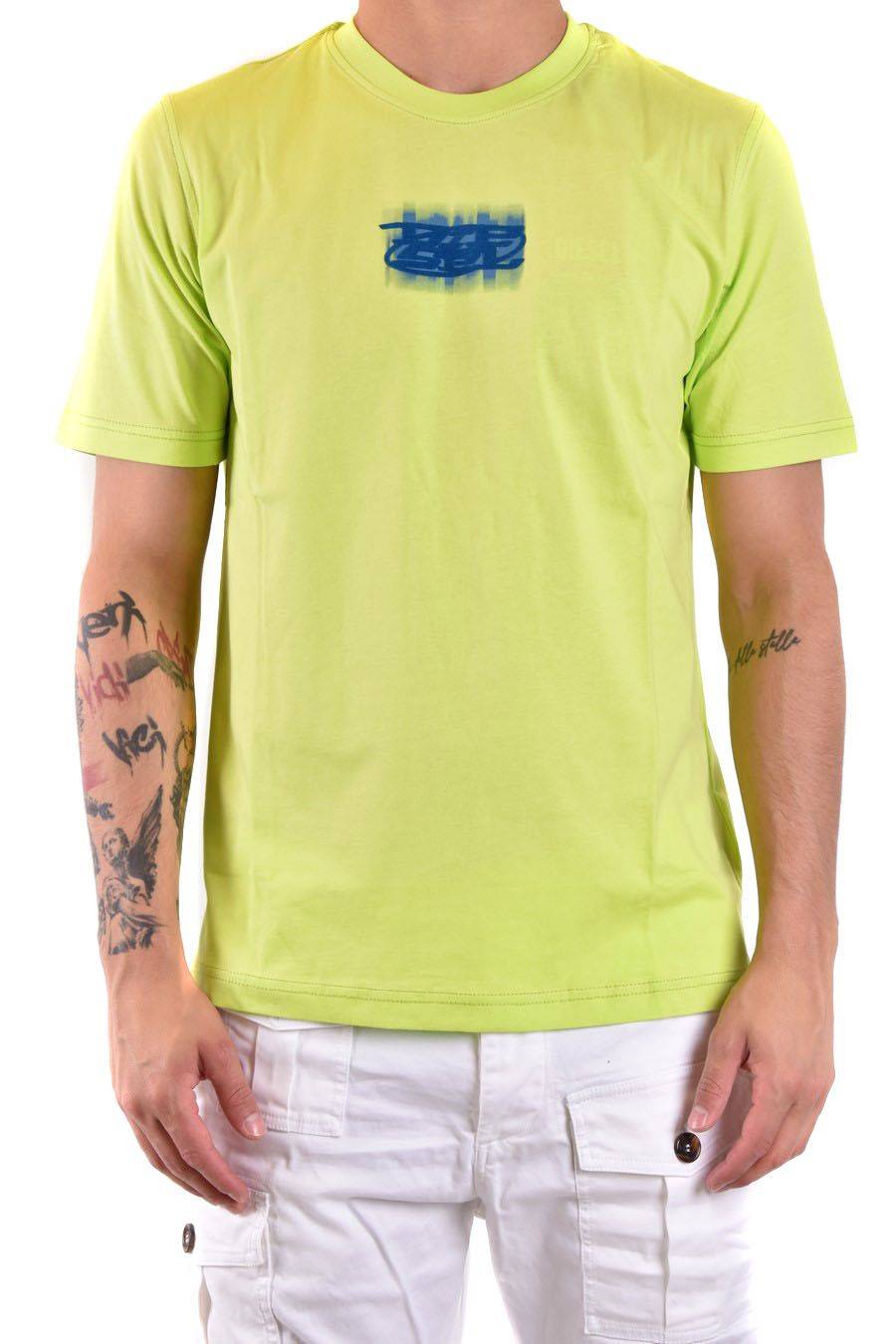 DIESEL  T-Shirt di Cotone Gialla Uomo Diesel A12271 0GRAI5KB Sconto