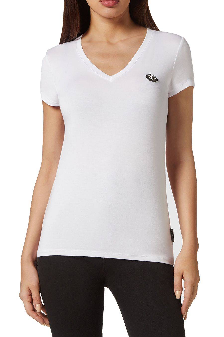 PHILIPP PLEIN  T-Shirt Bianca in Cotone da Donna PHILIPP PLEIN Hotsell