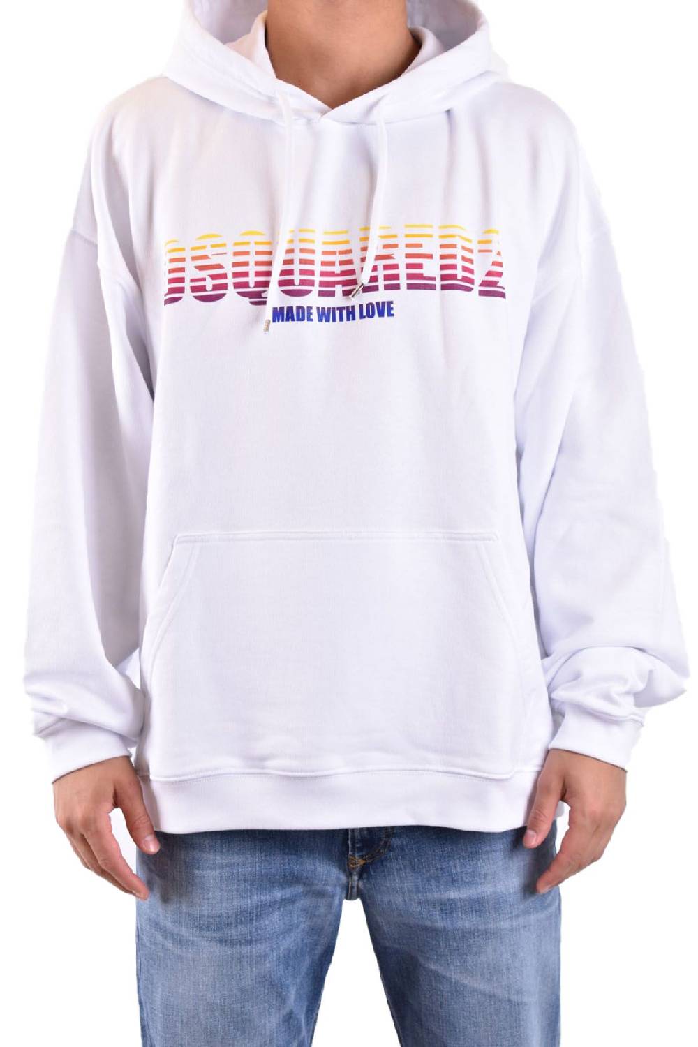 DSQUARED2  Felpa Uomo DSQUARED2 Cotone Bianco S71GU0655 S25551100 Saldi Di Fabbrica
