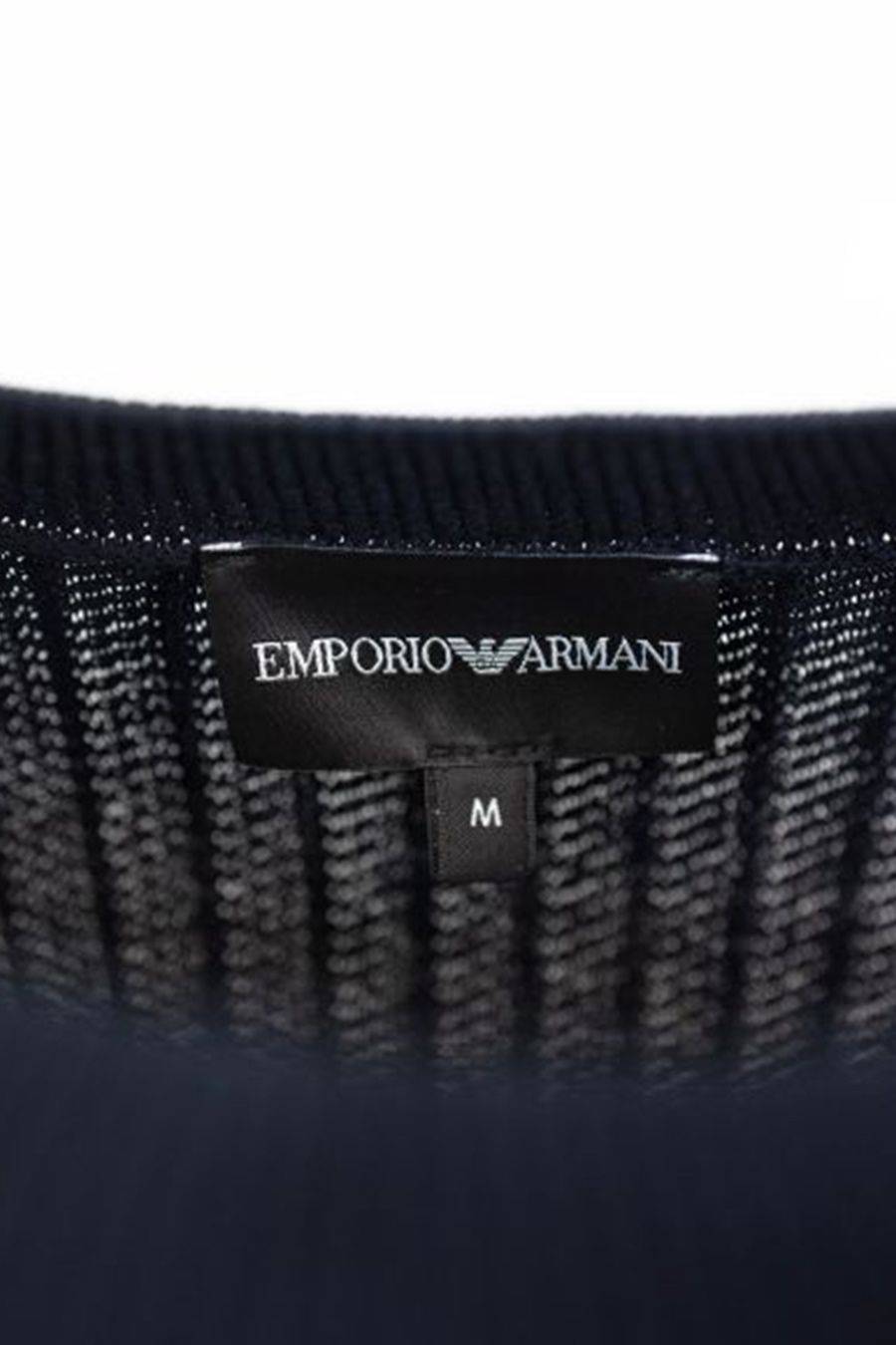 EMPORIO ARMANI  Maglione di Cotone Azzurro Cielo Emporio Armani Uomo Vendite Flash