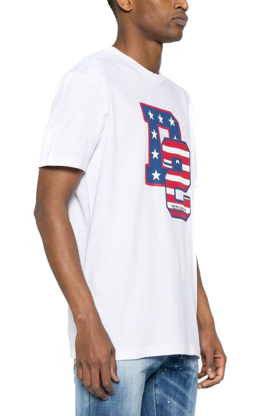 DSQUARED2  T-Shirt Bianca in Cotone DSQUARED2 da Uomo S74GD1260 In Saldo