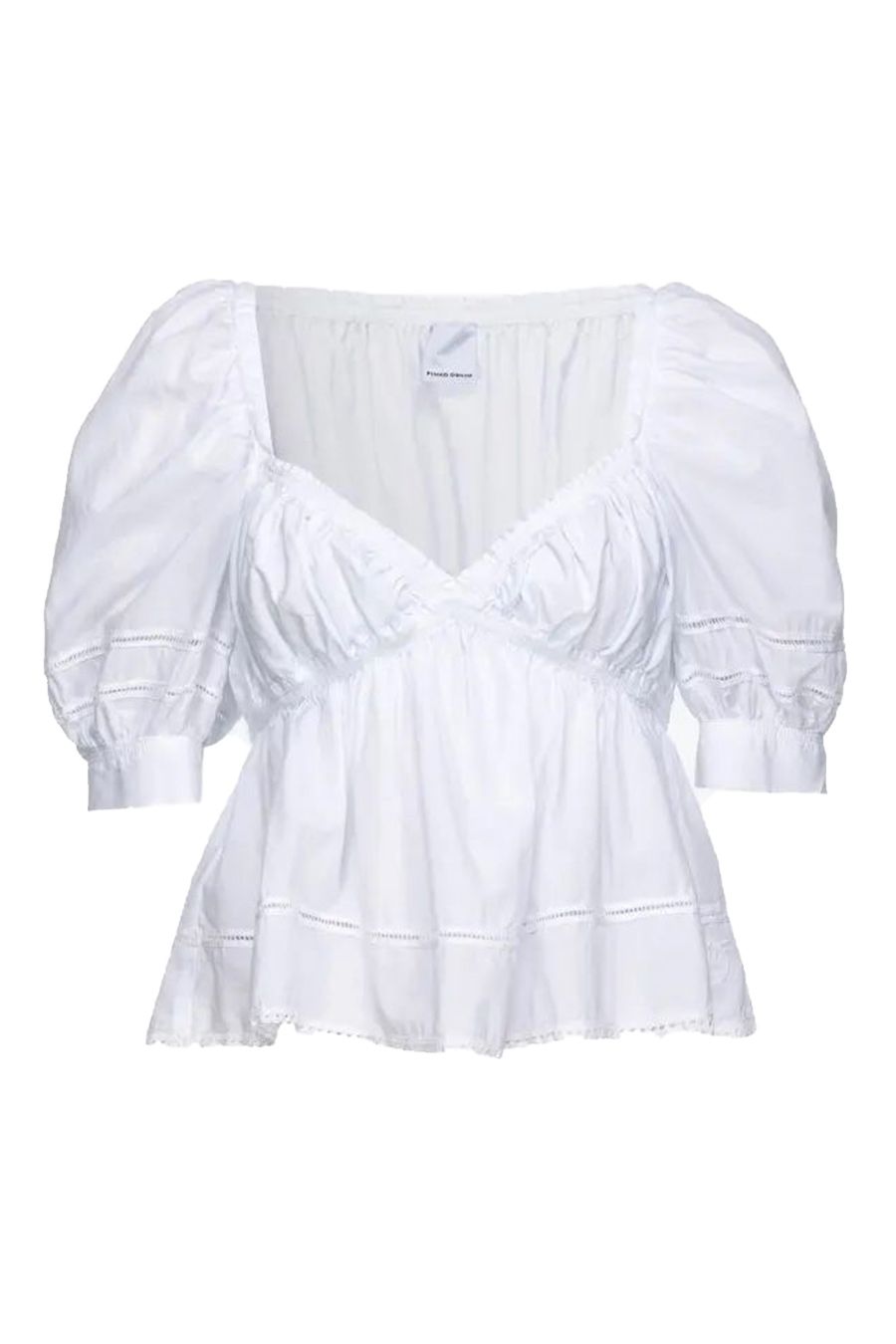 PINKO  Maglietta Bianca in Cotone da Donna PINKO