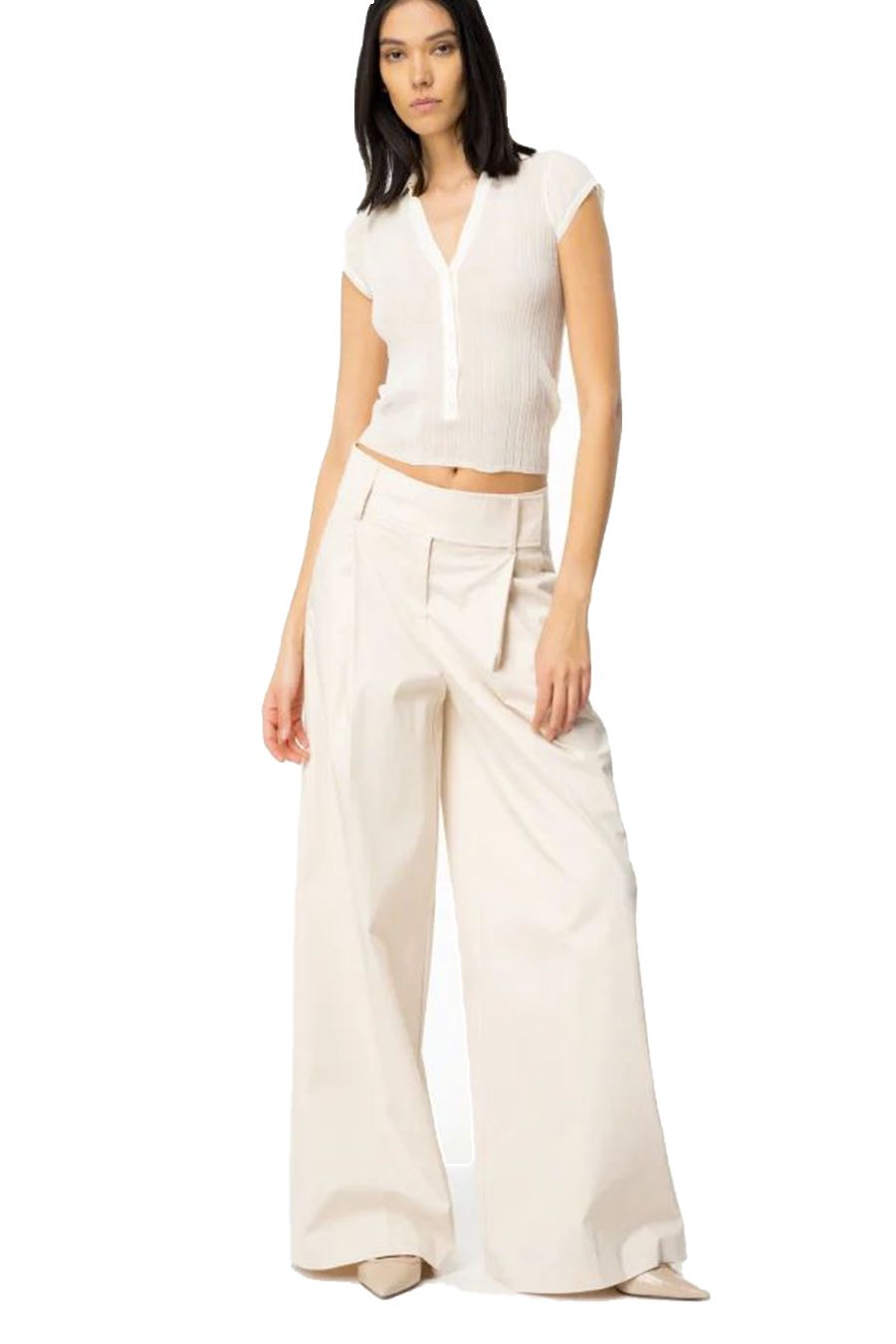 PINKO  Maglietta Bianca in Cotone da Donna PINKO Moda