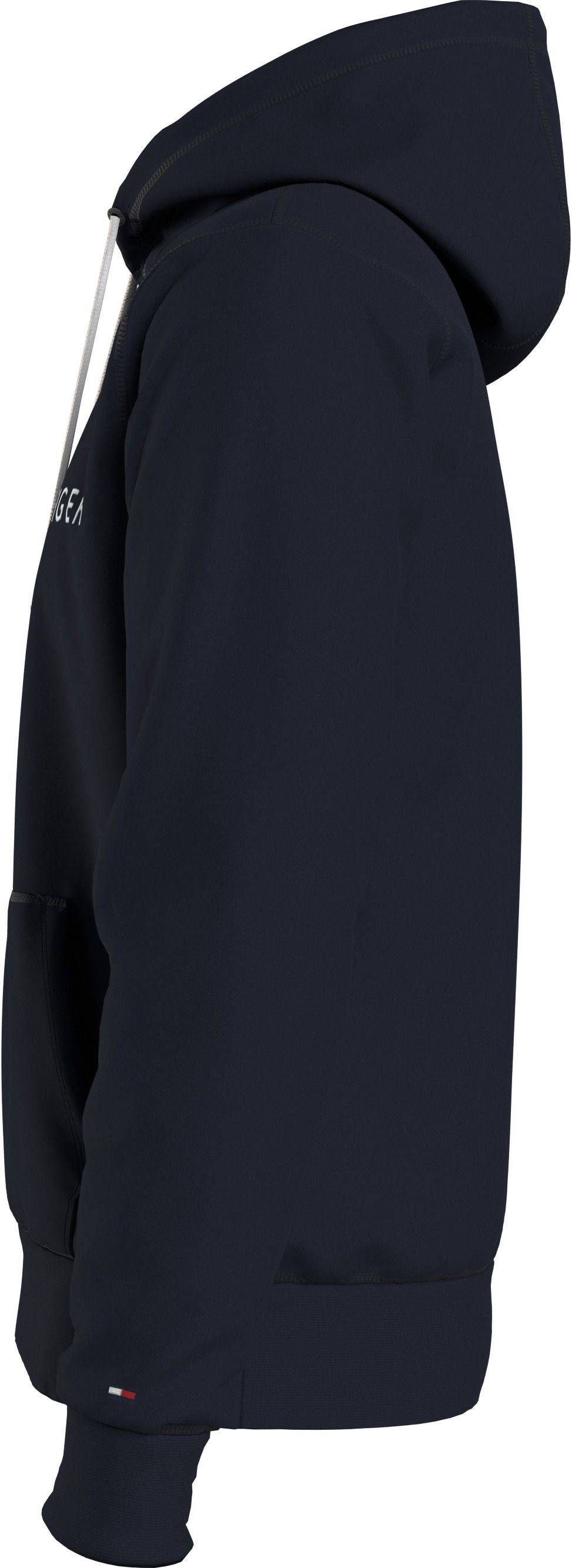 TOMMY HILFIGER  Felpa con Cappuccio Blu in Cotone Biologico Tommy Hilfiger Uomo Offerta speciale