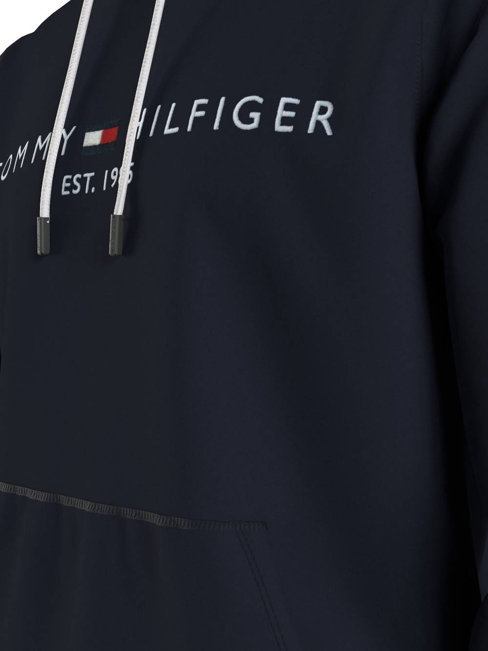 TOMMY HILFIGER  Felpa con Cappuccio Blu in Cotone Biologico Tommy Hilfiger Uomo Offerta speciale