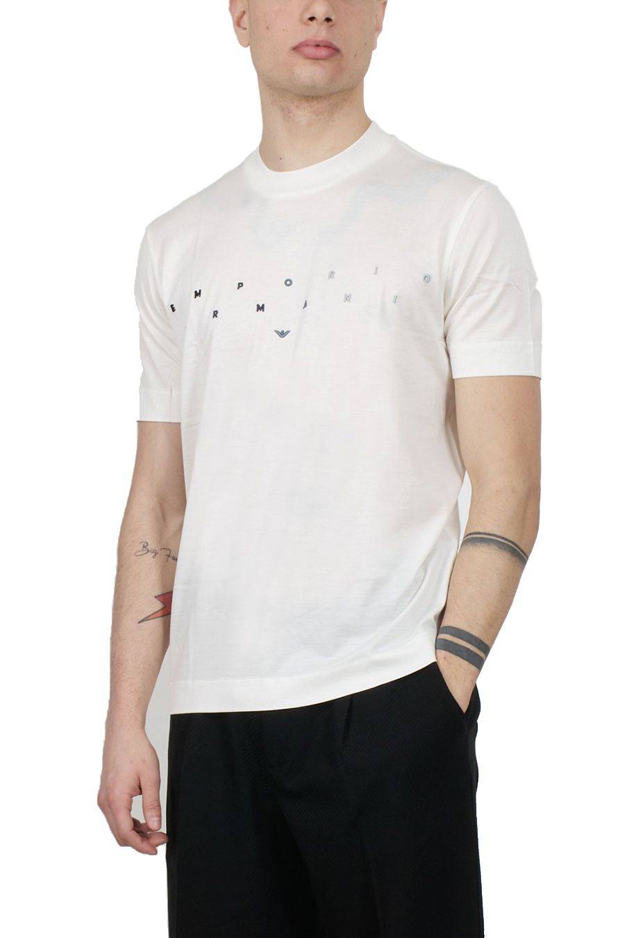 EMPORIO ARMANI  T-Shirt Emporio Armani in Cotone Bianco per Uomo - 3D1TA2 1JUVZ01B2 Offerta esclusiva