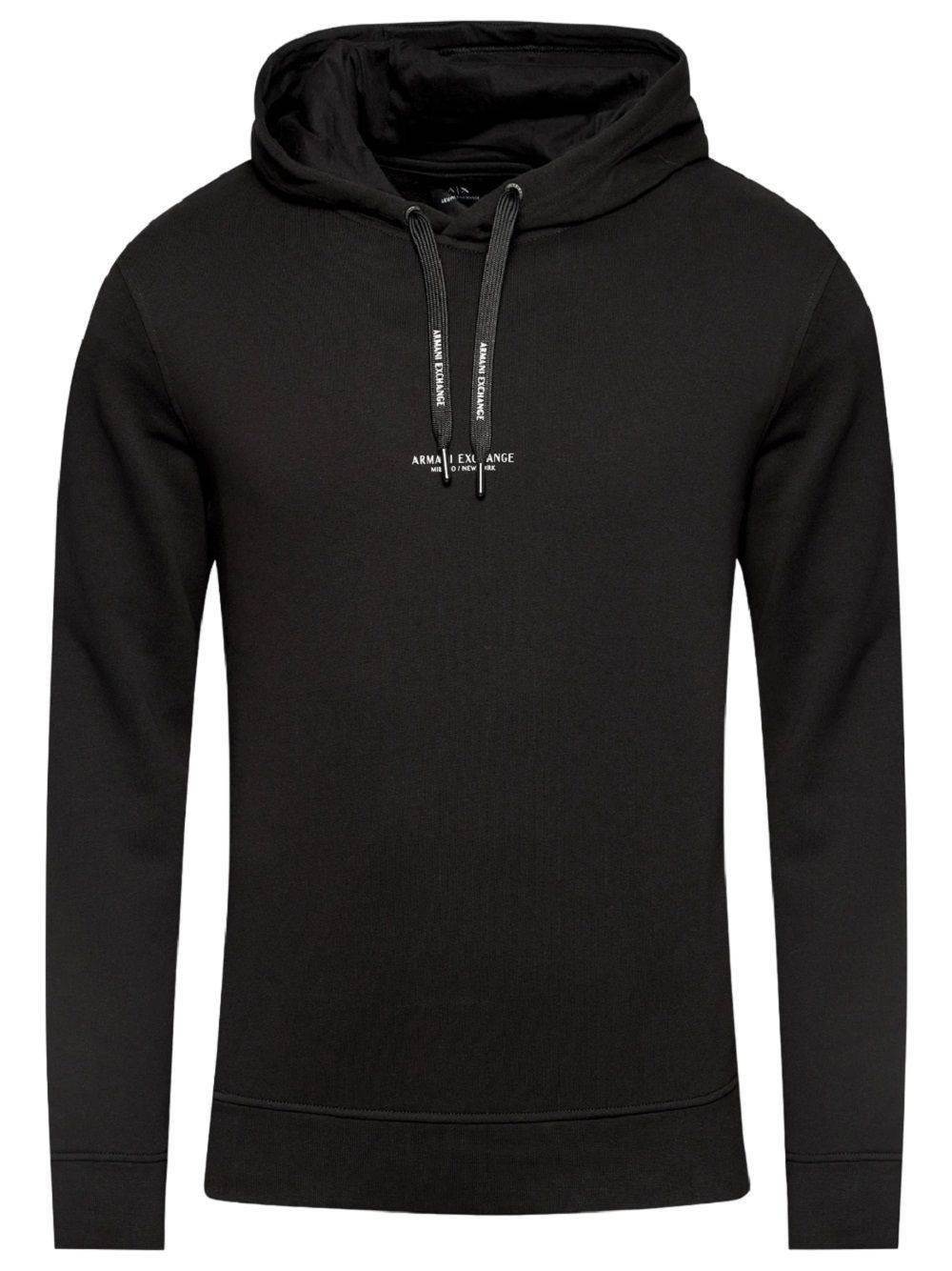 ARMANI EXCHANGE  Felpa Nera in Cotone Misto Armani Exchange Uomo Offerte esclusive