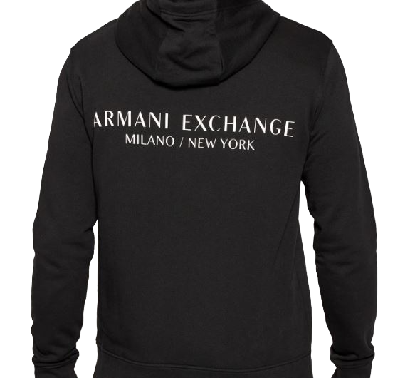 ARMANI EXCHANGE  Felpa Nera in Cotone Misto Armani Exchange Uomo Offerte esclusive