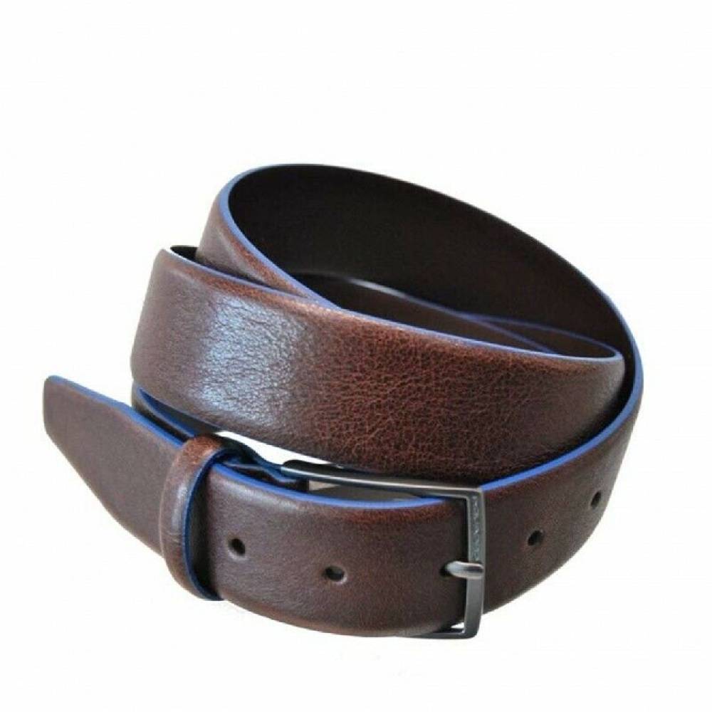 PIQUADRO  Cintura Piquadro Blue Square Special in Pelle Marrone Scuro da Uomo