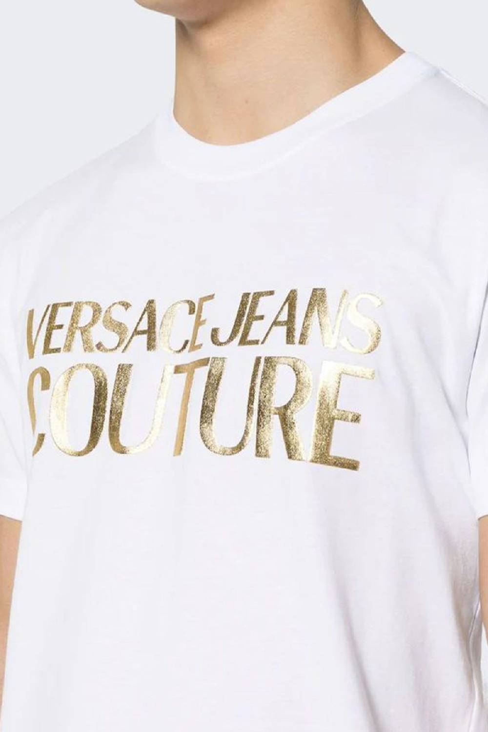 VERSACE JEANS COUTURE  T-Shirt da Uomo Versace Jeans Couture in Cotone Bianco ACQUISTA ORA