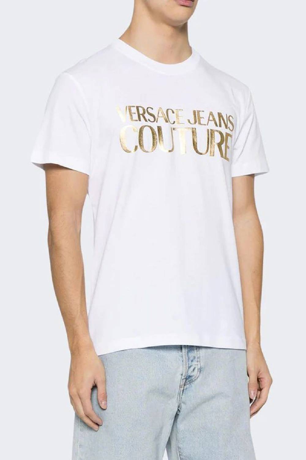 VERSACE JEANS COUTURE  T-Shirt da Uomo Versace Jeans Couture in Cotone Bianco ACQUISTA ORA