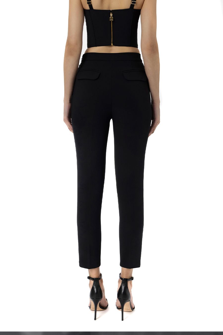 ELISABETTA FRANCHI  Pantaloni Neri Elisabetta Franchi da Donna - Mix di Poliestere Latest stili