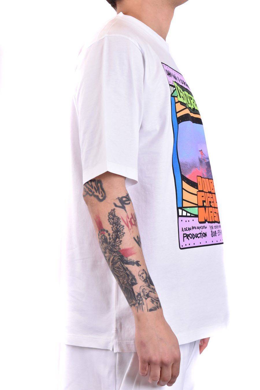 DSQUARED2  T-Shirt Uomo in Cotone Bianco DSQUARED2 Sostegno trimestrale