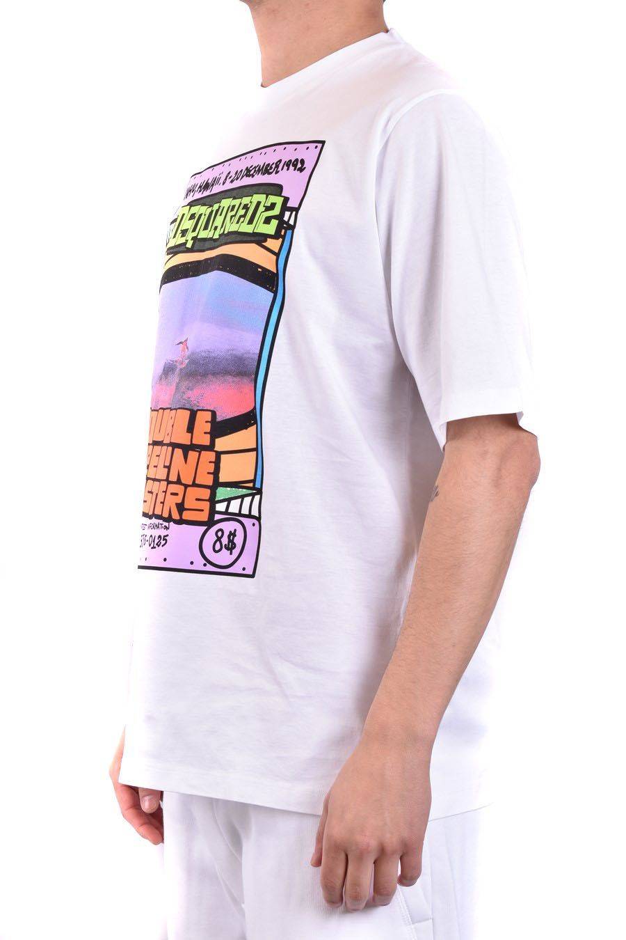 DSQUARED2  T-Shirt Uomo in Cotone Bianco DSQUARED2 Sostegno trimestrale