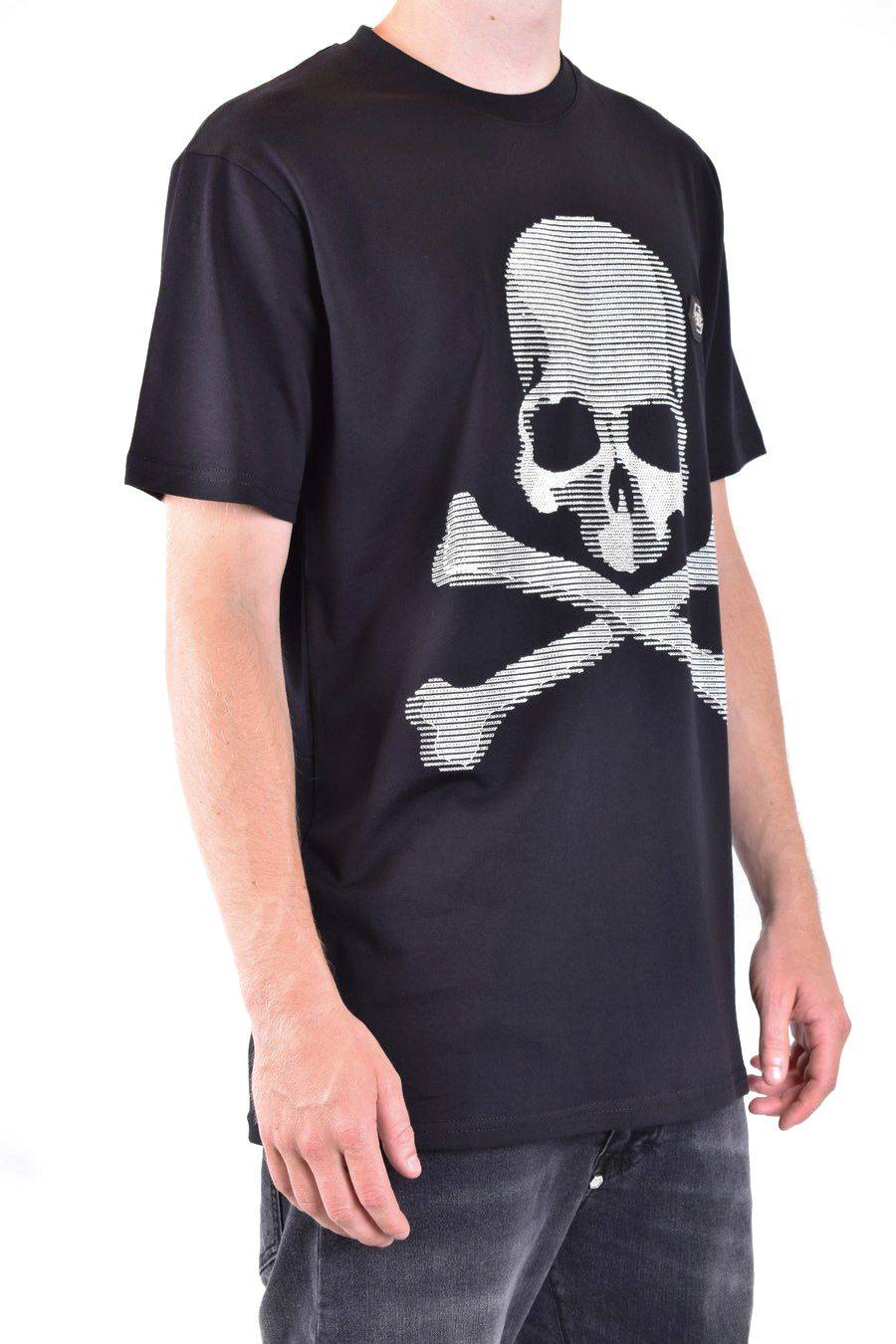 PHILIPP PLEIN  T-Shirt Nera in Cotone Philipp Plein Uomo Solo un giorno rimasto