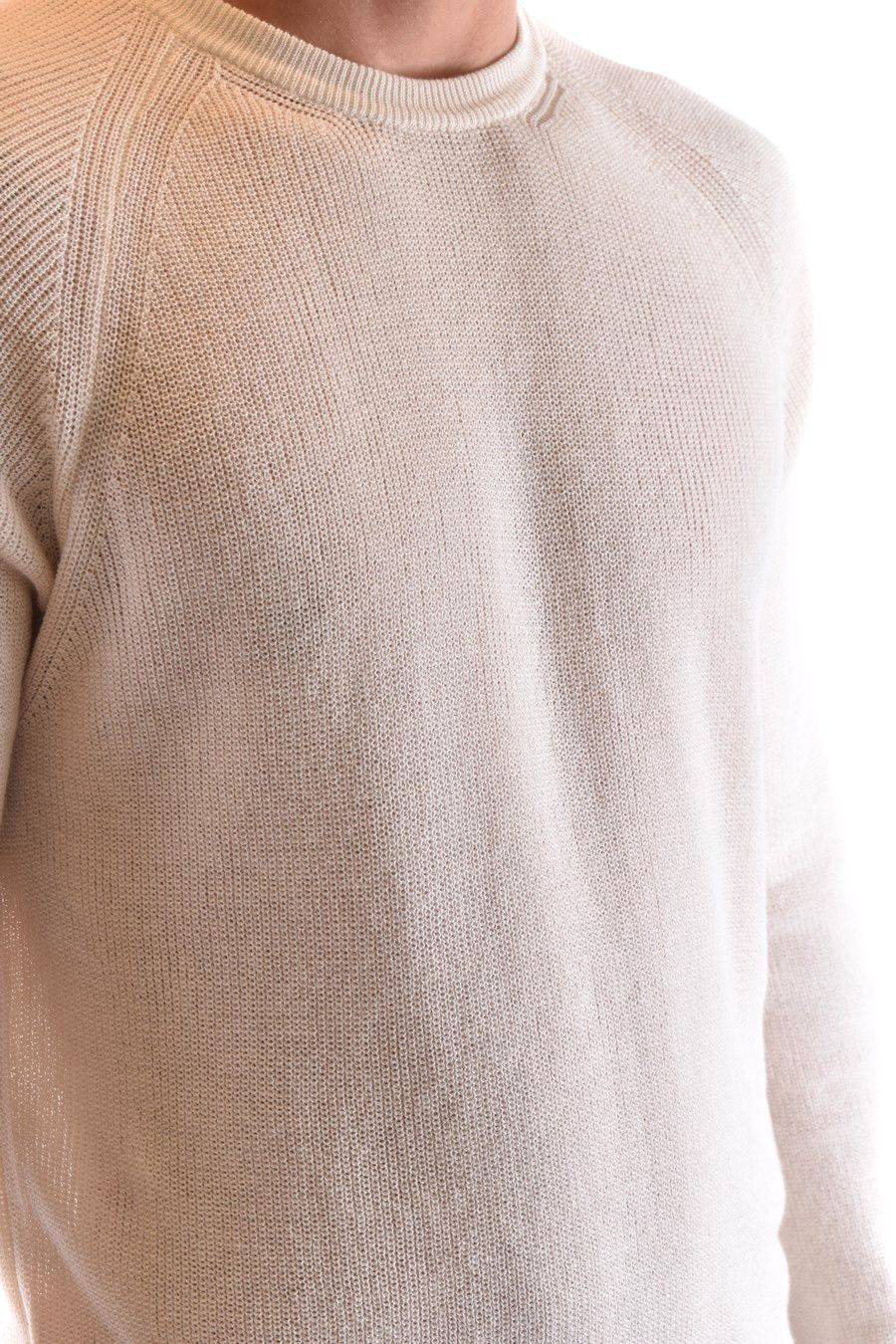 LANEUS  Maglione Uomo Cotone Celeste - LANEUS MGU1428LATTE In vendita