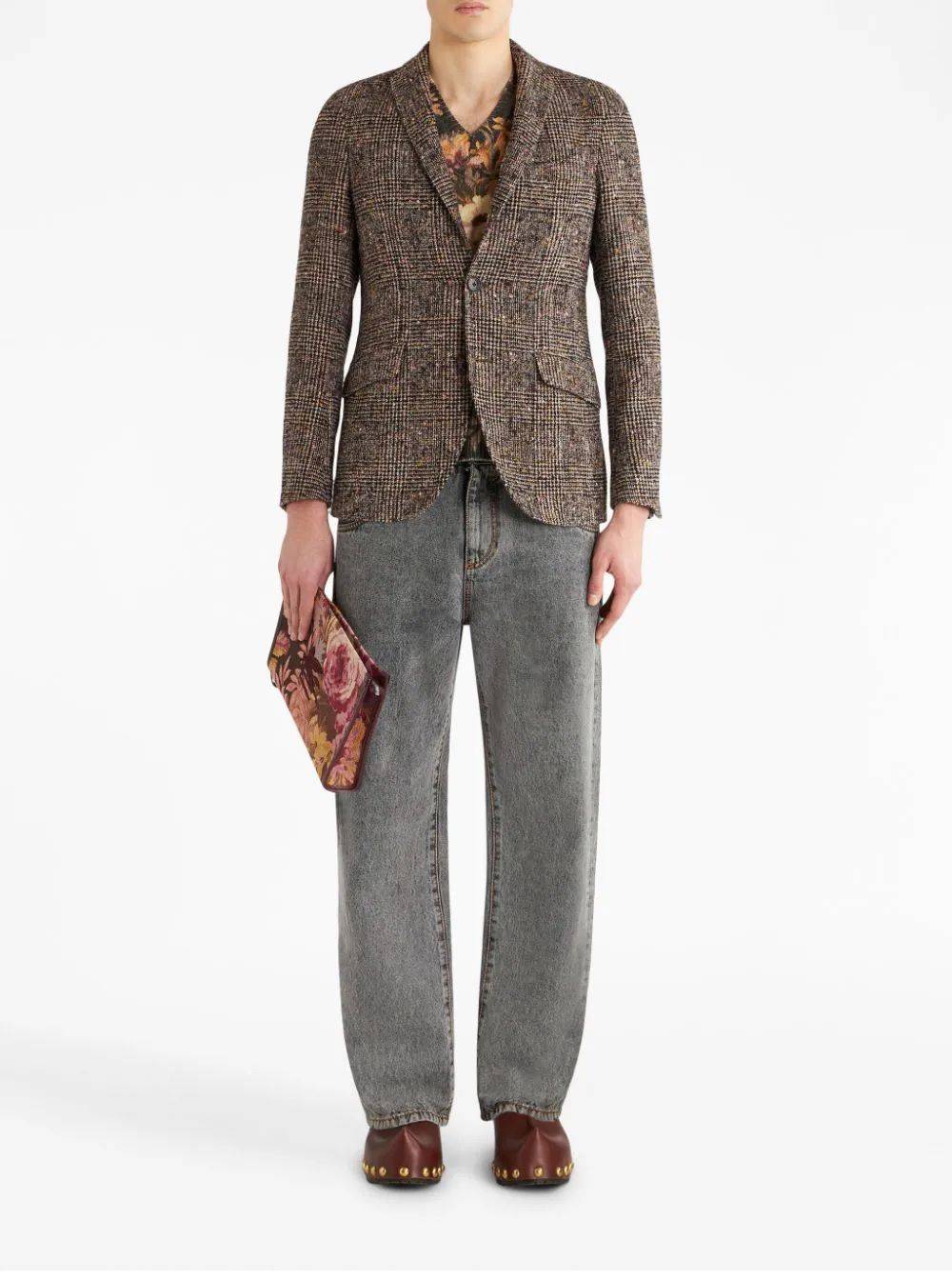 ETRO  Giacca da Uomo ETRO in Alpaca e Lana Marrone Soddisfazione Garantita