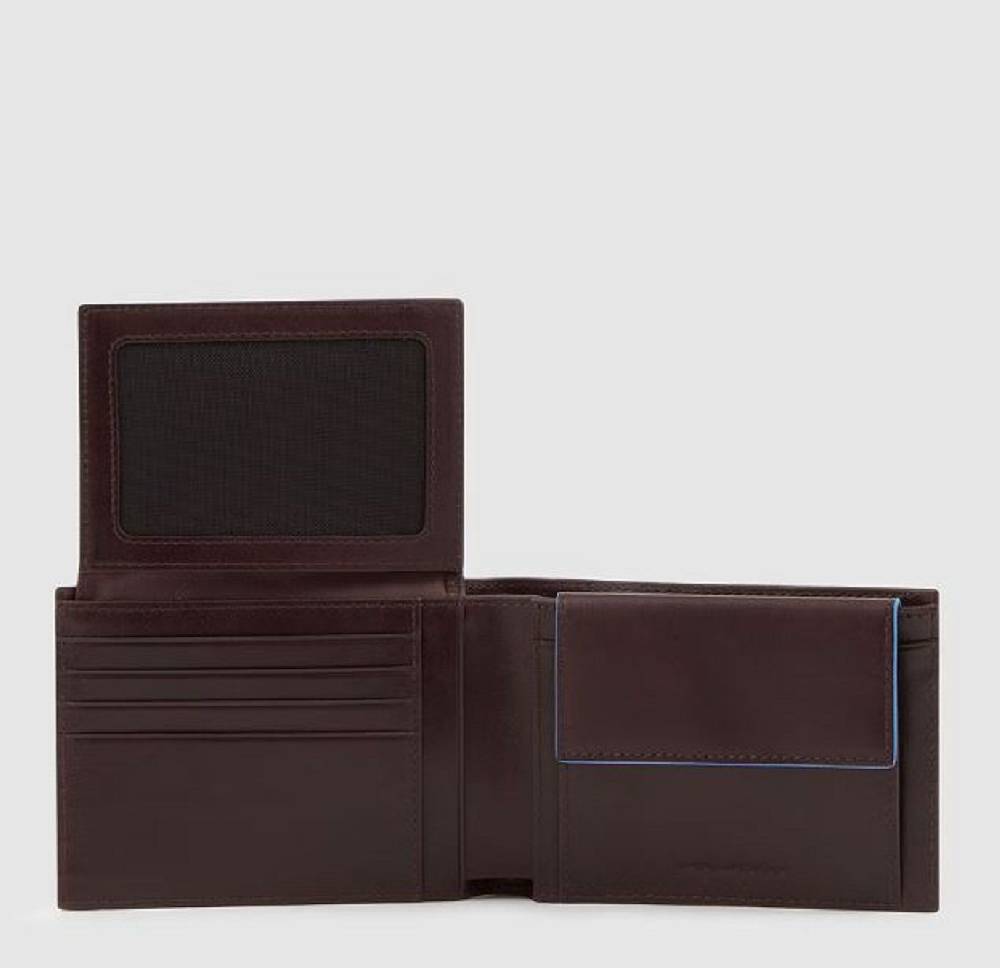PIQUADRO  Portafoglio Piquadro Uomo in Pelle Marrone Scuro RFID Affare Del Giorno