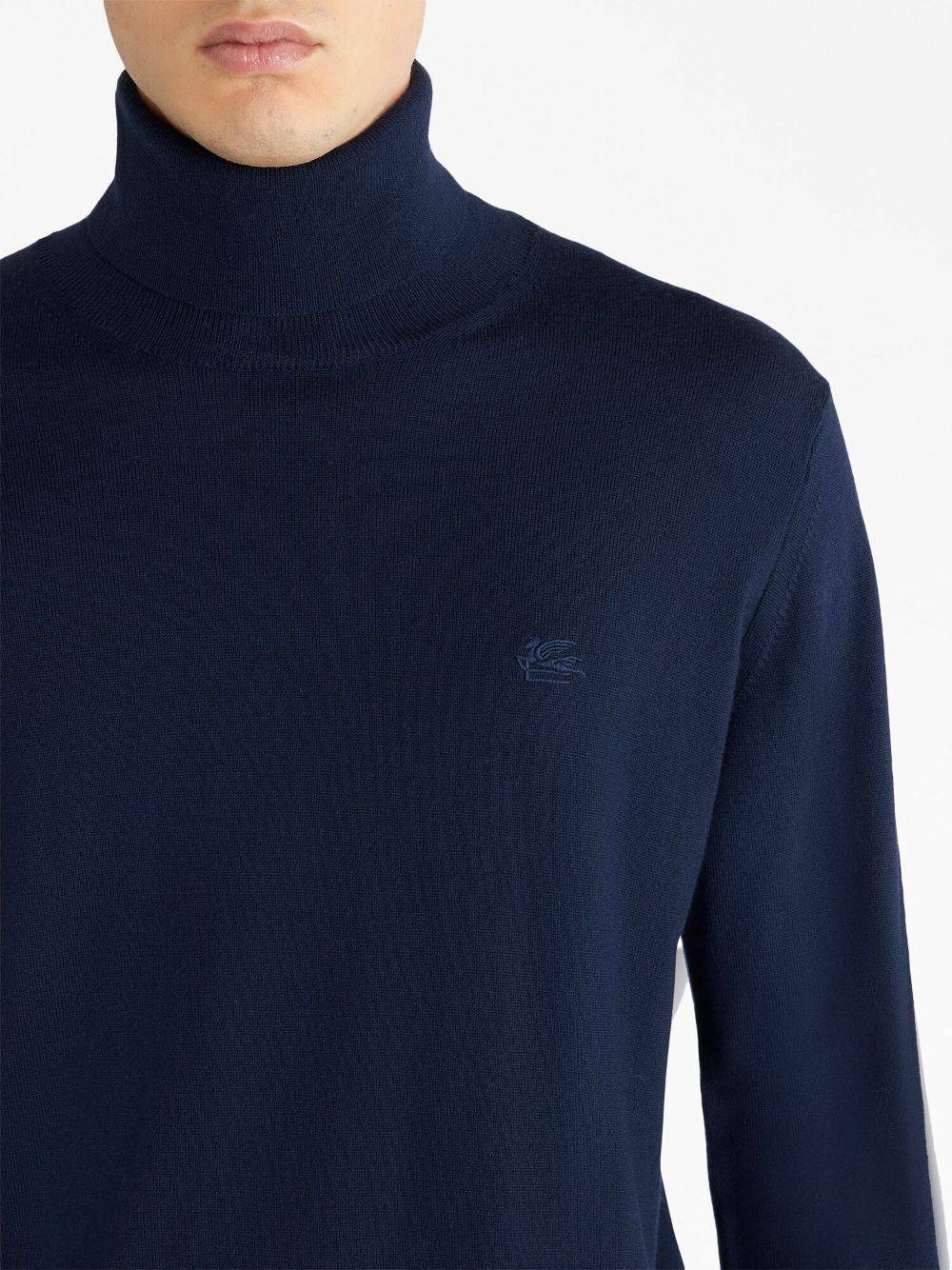 ETRO  Maglione Dolcevita Blu ETRO Uomo 100% Lana Vergine Novità