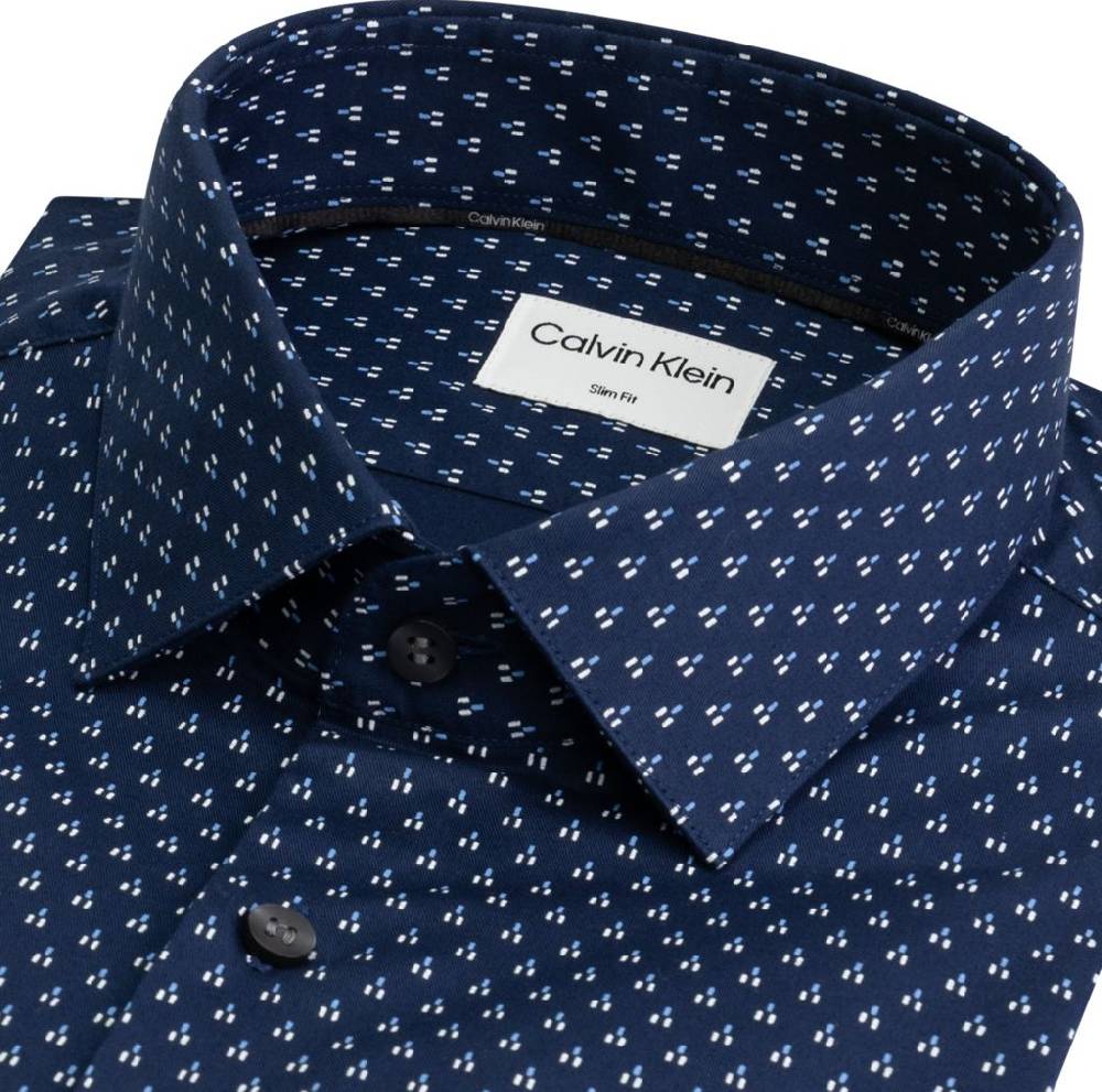 CALVIN KLEIN  Camicia Uomo Calvin Klein Blu in Cotone Offerta