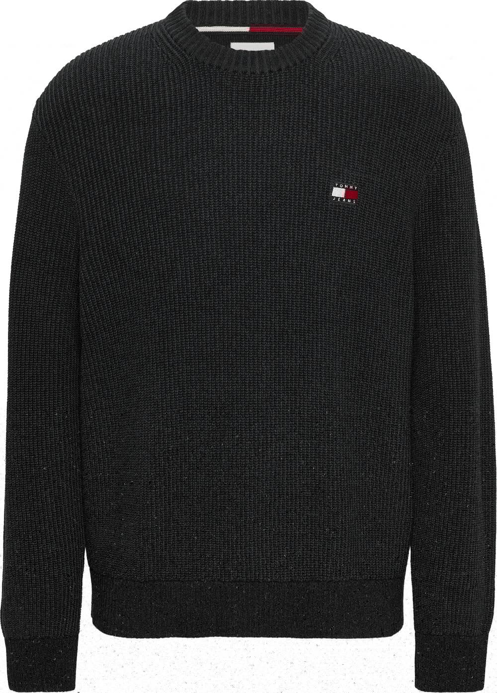 TOMMY JEANS  Felpa Uomo in Cotone Biologico Nera Tommy Jeans Outlet