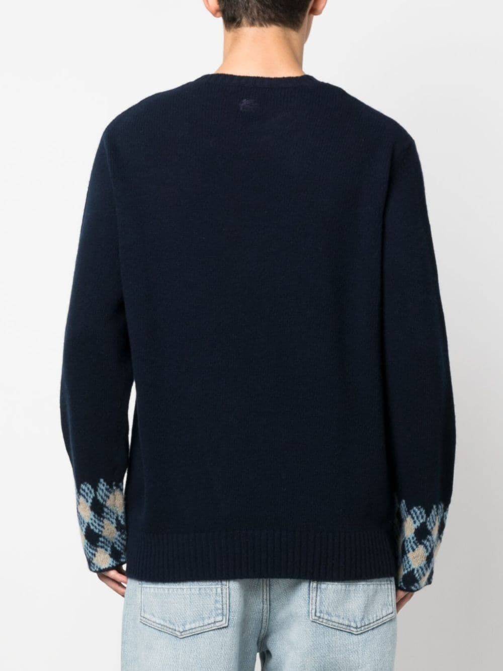 ETRO  Maglione ETRO Blu Uomo in Lana Vergine con Scollo a C I Più Venduti