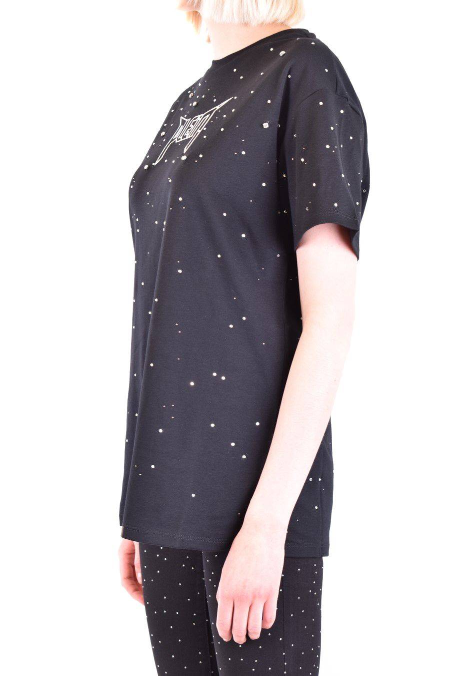 PHILIPP PLEIN  T-Shirt Nera in Cotone con Decorazioni in Vetro di Philipp Plein per Donna Fornitura limitata