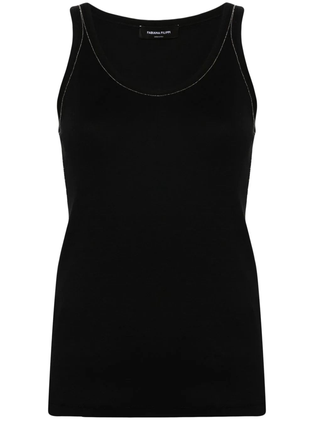 FABIANA FILIPPI  Maglia Nera Fabiana Filippi - Camicetta in Cotone Elasticizzato da Donna Offerta Pasqua