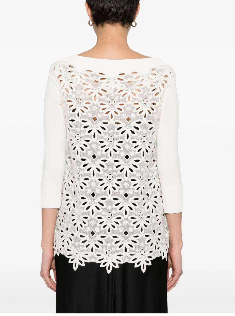 ERMANNO SCERVINO  Maglione Bianco Scollo a Barca Ermanno Scervino Latest fashion