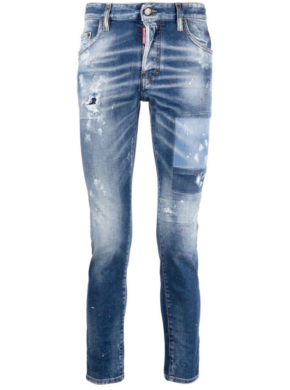 DSQUARED2  Pantaloni Uomo Cotone 5 Tasche Azzurro Chiaro DSQUARED2 Online Outlet