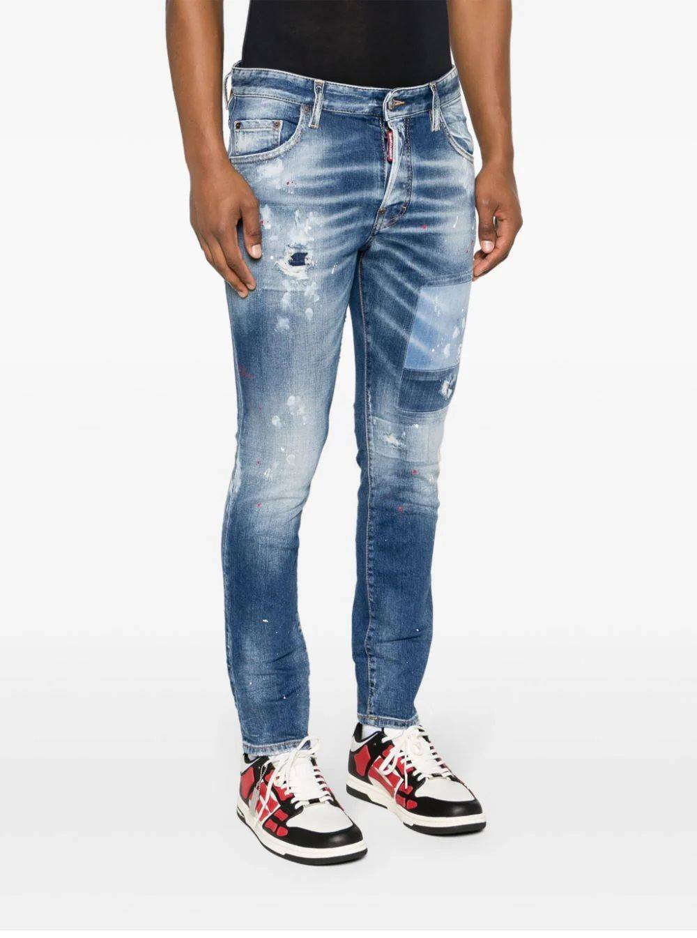 DSQUARED2  Pantaloni Uomo Cotone 5 Tasche Azzurro Chiaro DSQUARED2 Online Outlet