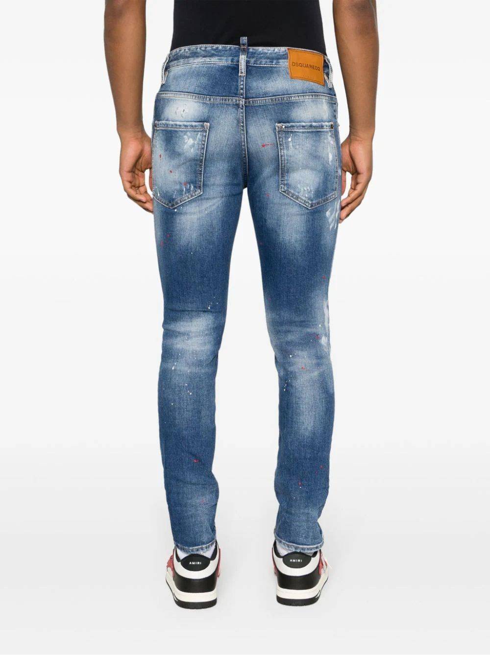 DSQUARED2  Pantaloni Uomo Cotone 5 Tasche Azzurro Chiaro DSQUARED2 Online Outlet