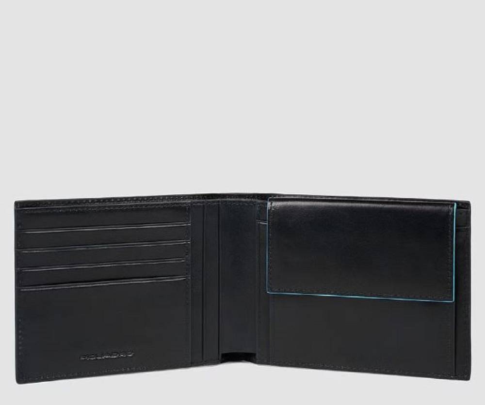 PIQUADRO  Portafoglio Piquadro Uomo in Pelle Nera con Porta Carte e Portamonete Lightning offer