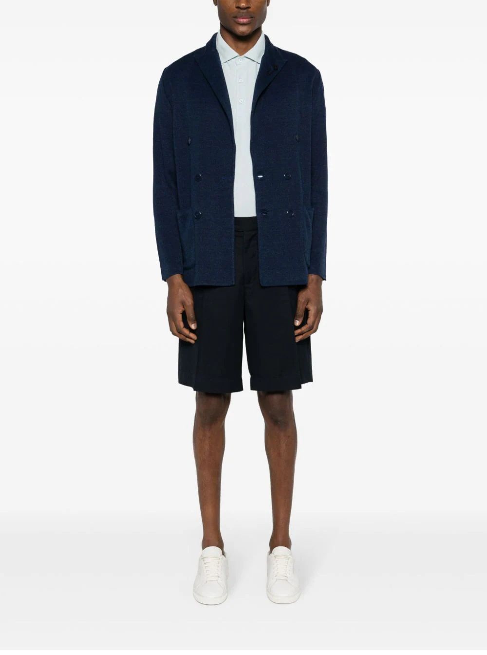 LARDINI  Giacca Maglia Blu Uomo LARDINI - 73% Lino 27% Cotone Grandi sconti