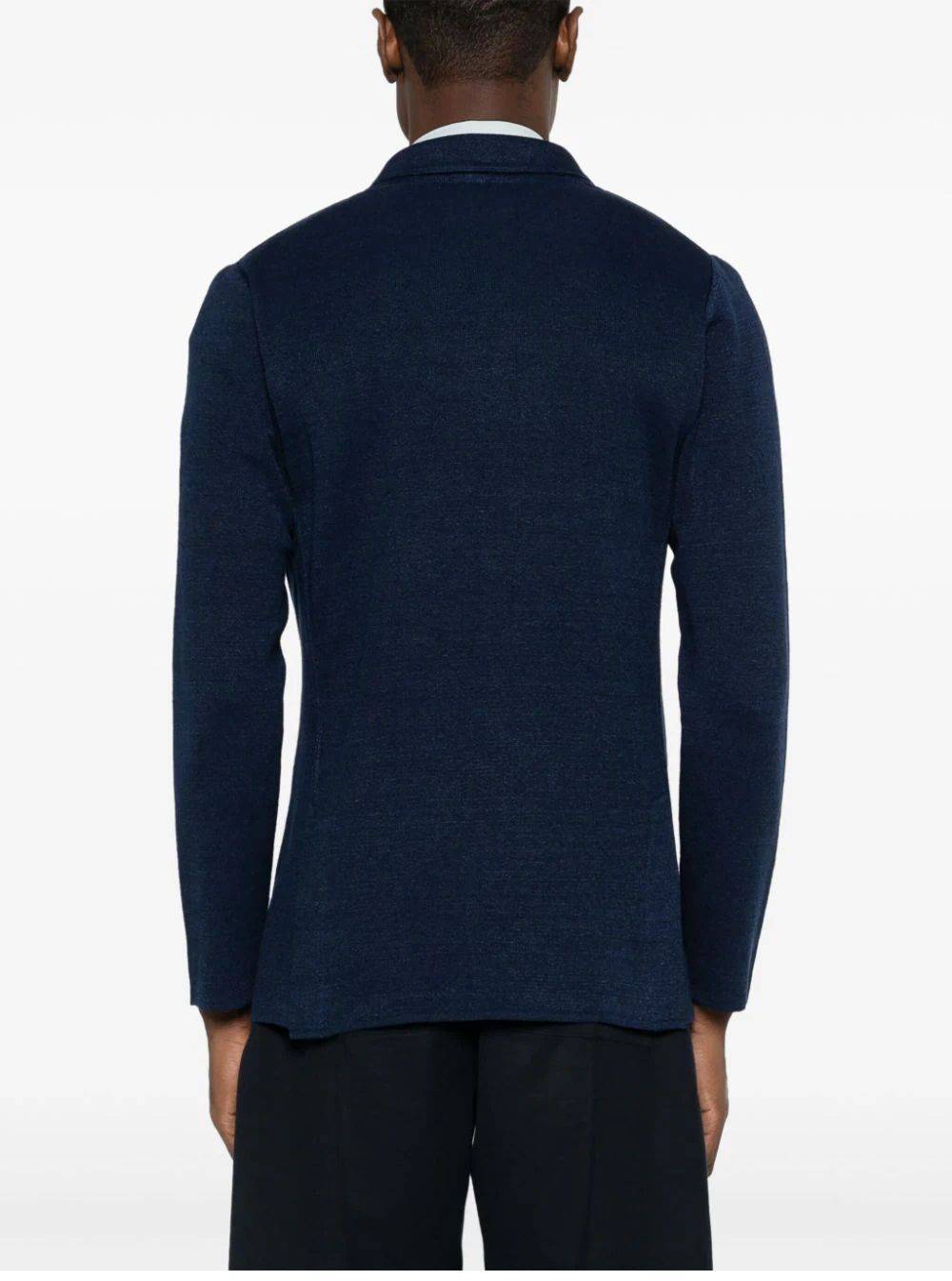 LARDINI  Giacca Maglia Blu Uomo LARDINI - 73% Lino 27% Cotone Grandi sconti
