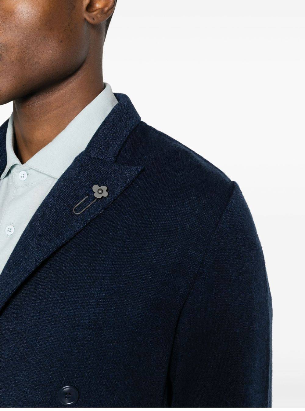 LARDINI  Giacca Maglia Blu Uomo LARDINI - 73% Lino 27% Cotone Grandi sconti