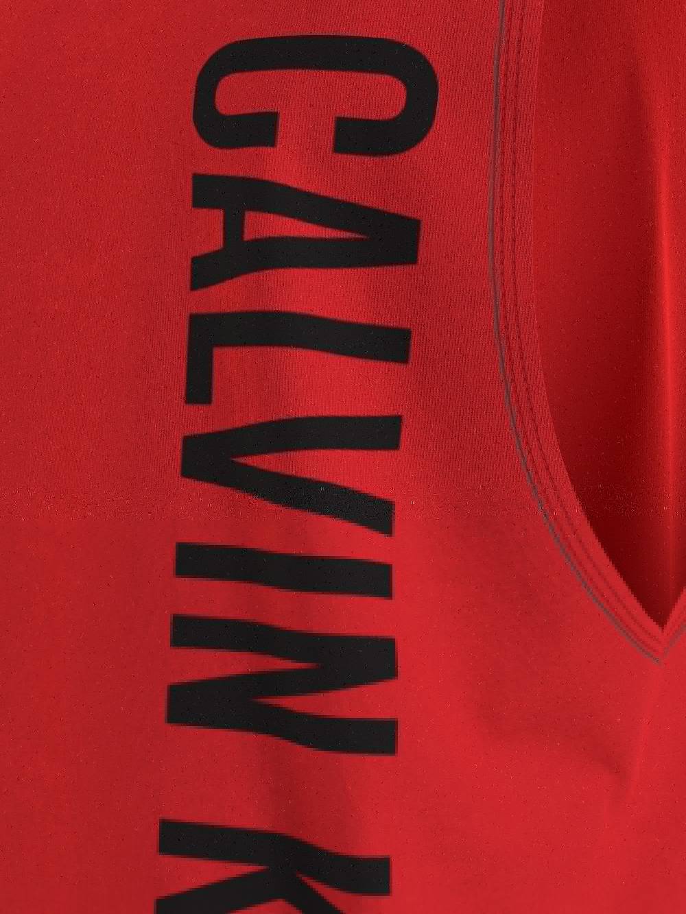 CALVIN KLEIN  T-Shirt Rossa Calvin Klein in Cotone per Uomo Offerte stagionali