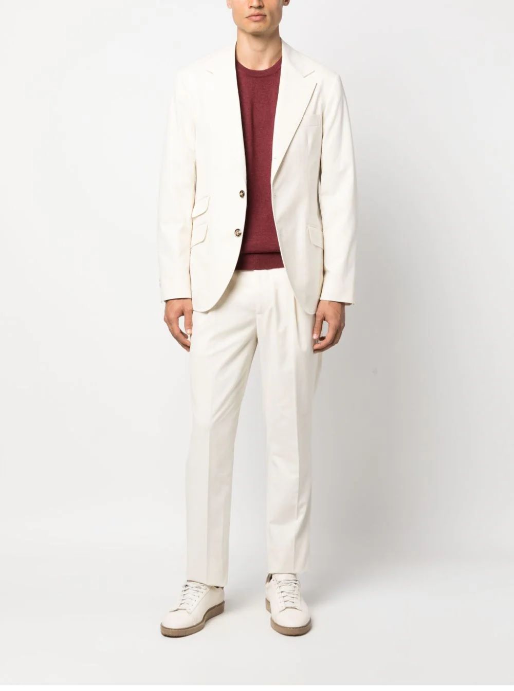 BRUNELLO CUCINELLI  Abito da Uomo Leisure Bianco BRUNELLO CUCINELLI - Mistocotone 95% Comprane uno, ottenene uno gratis