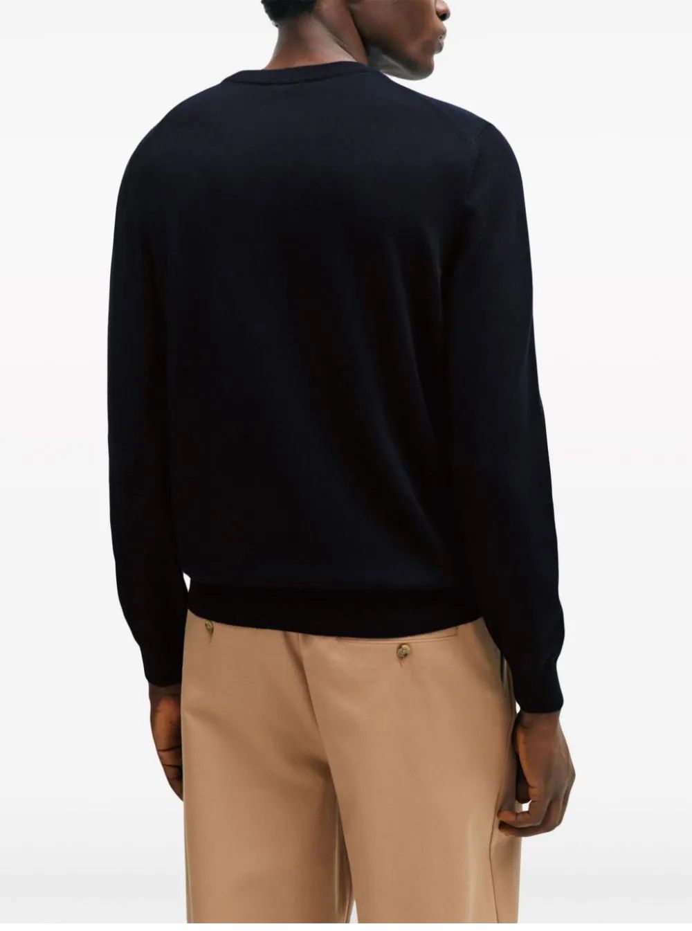 HUGO BOSS  Maglione da Uomo Blu Scuro in Cotone 100% HUGO BOSS Prezzo basso