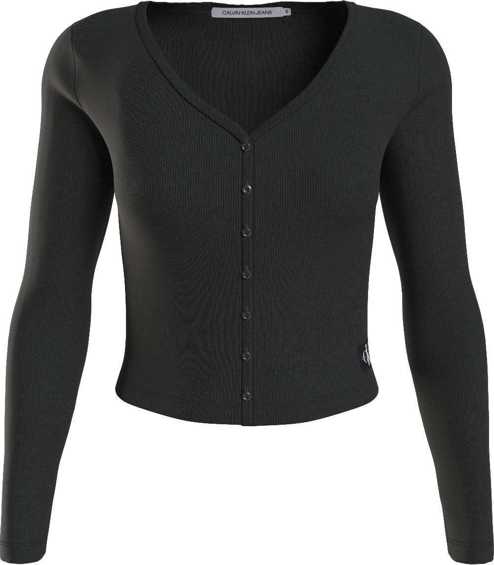 CALVIN KLEIN  Maglietta a Maniche Lunghe Nera Calvin Klein da Donna Ritorno libero