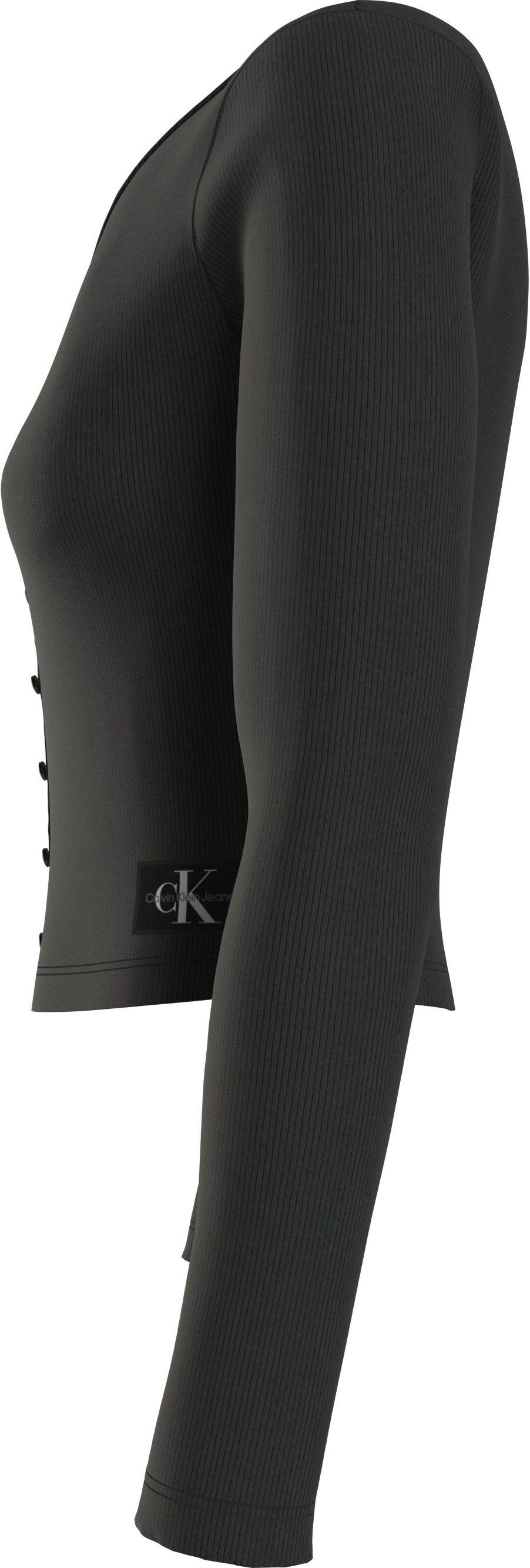 CALVIN KLEIN  Maglietta a Maniche Lunghe Nera Calvin Klein da Donna Ritorno libero
