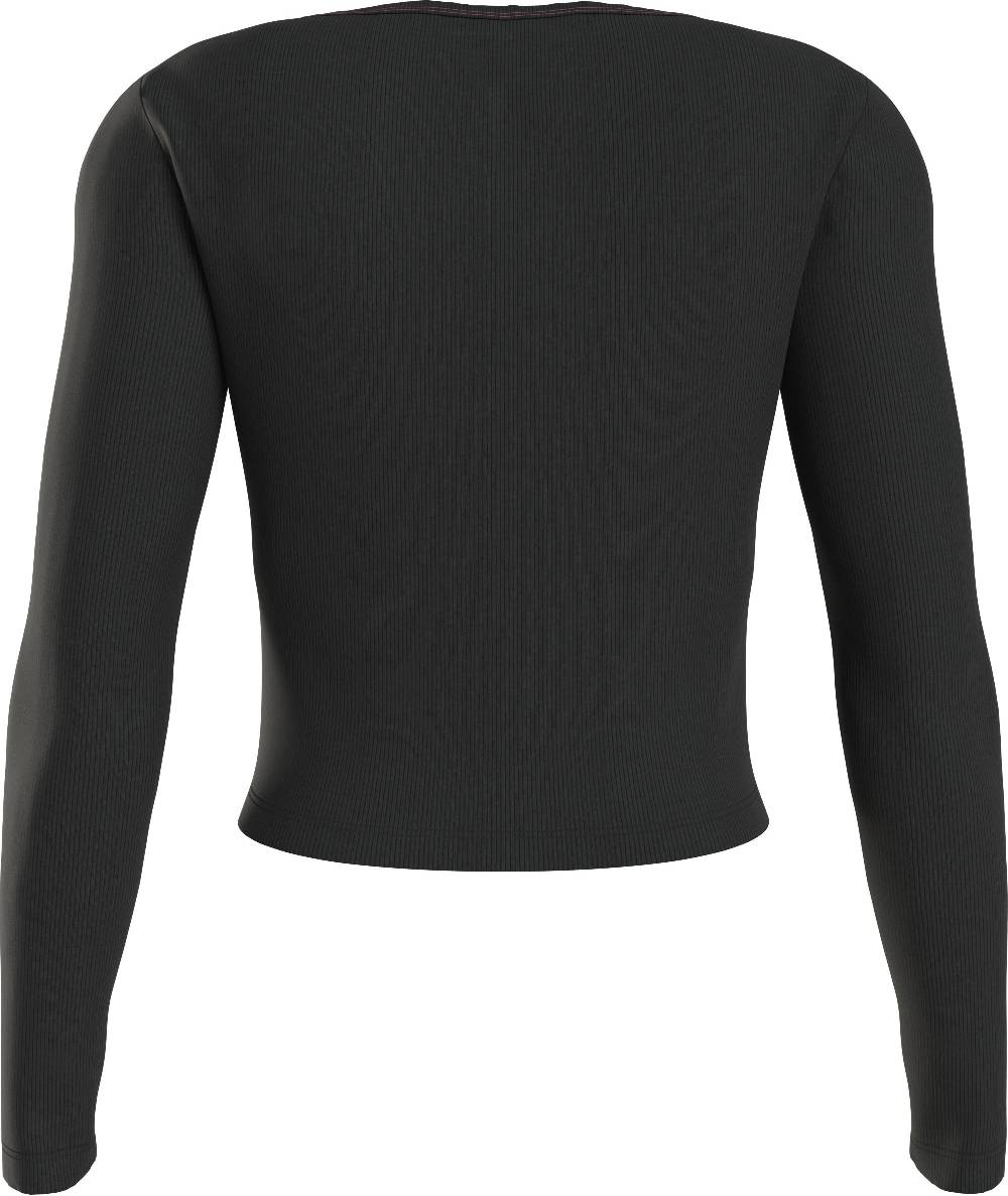 CALVIN KLEIN  Maglietta a Maniche Lunghe Nera Calvin Klein da Donna Ritorno libero