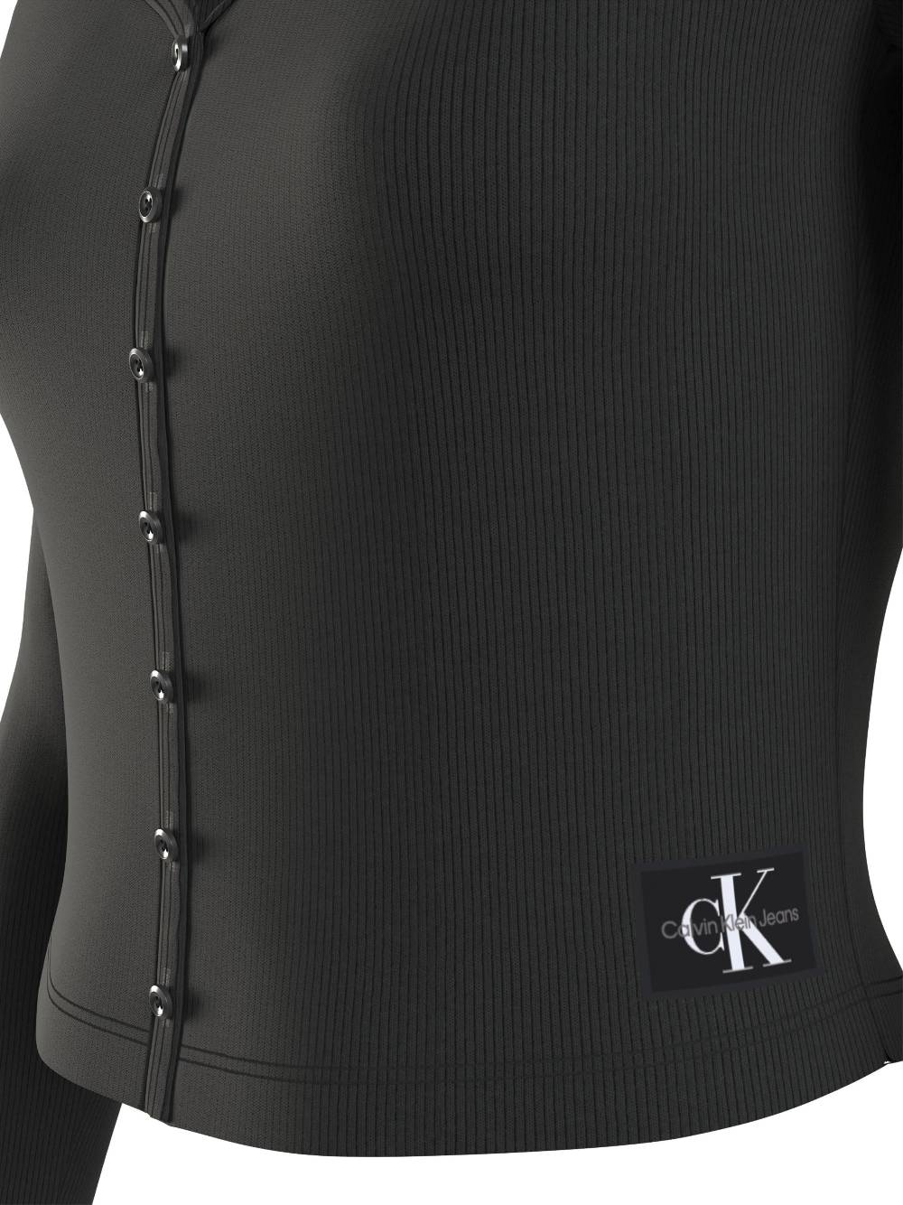 CALVIN KLEIN  Maglietta a Maniche Lunghe Nera Calvin Klein da Donna Ritorno libero