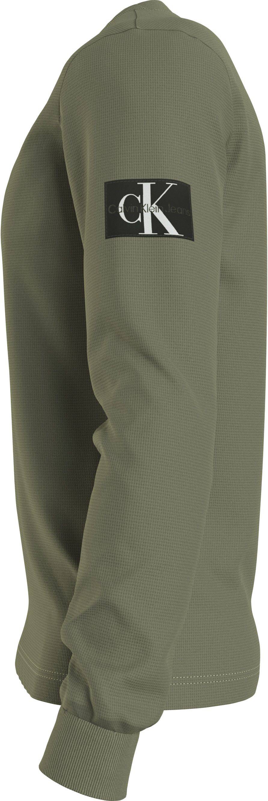 CALVIN KLEIN  Felpa di Cotone Verde Calvin Klein - Abbigliamento Casual Uomo Ultimi tre giorni