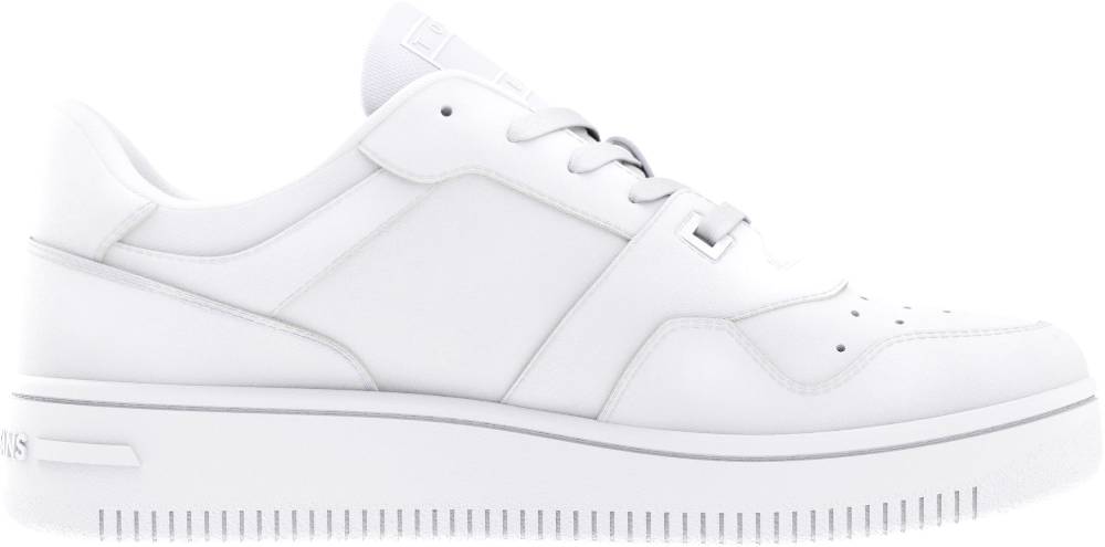 TOMMY JEANS  Sneakers da Basket Retrò in Pelle da Uomo Tommy Jeans - Bianche Officina