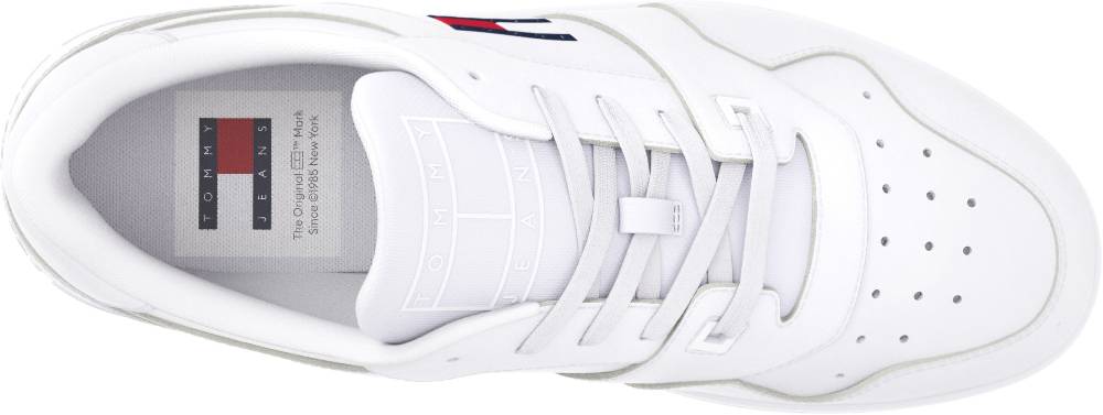 TOMMY JEANS  Sneakers da Basket Retrò in Pelle da Uomo Tommy Jeans - Bianche Officina