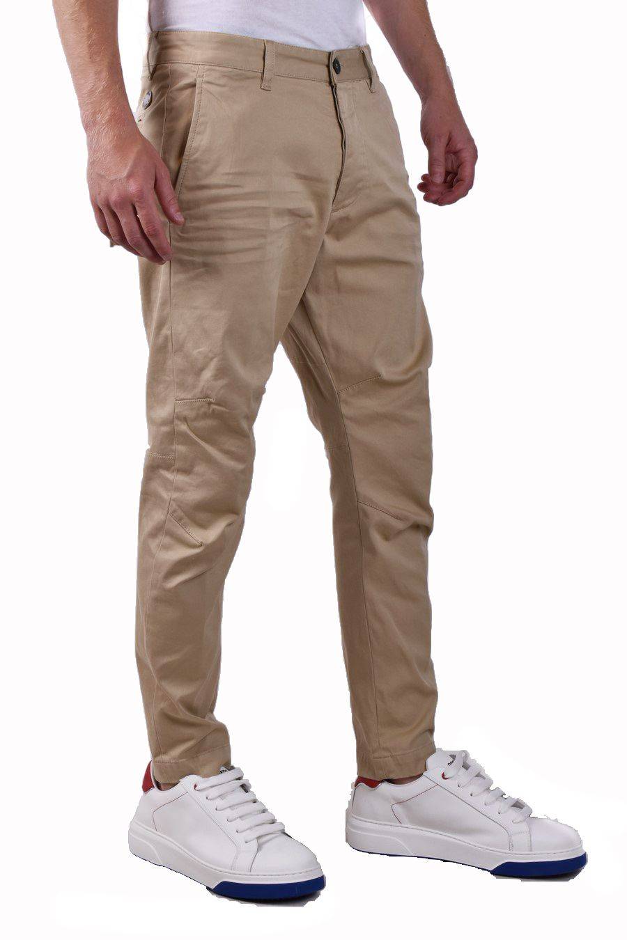 DSQUARED2  Pantaloni Uomo Cotone DSQUARED2 Color Sabbia del Deserto Sconti questo mese