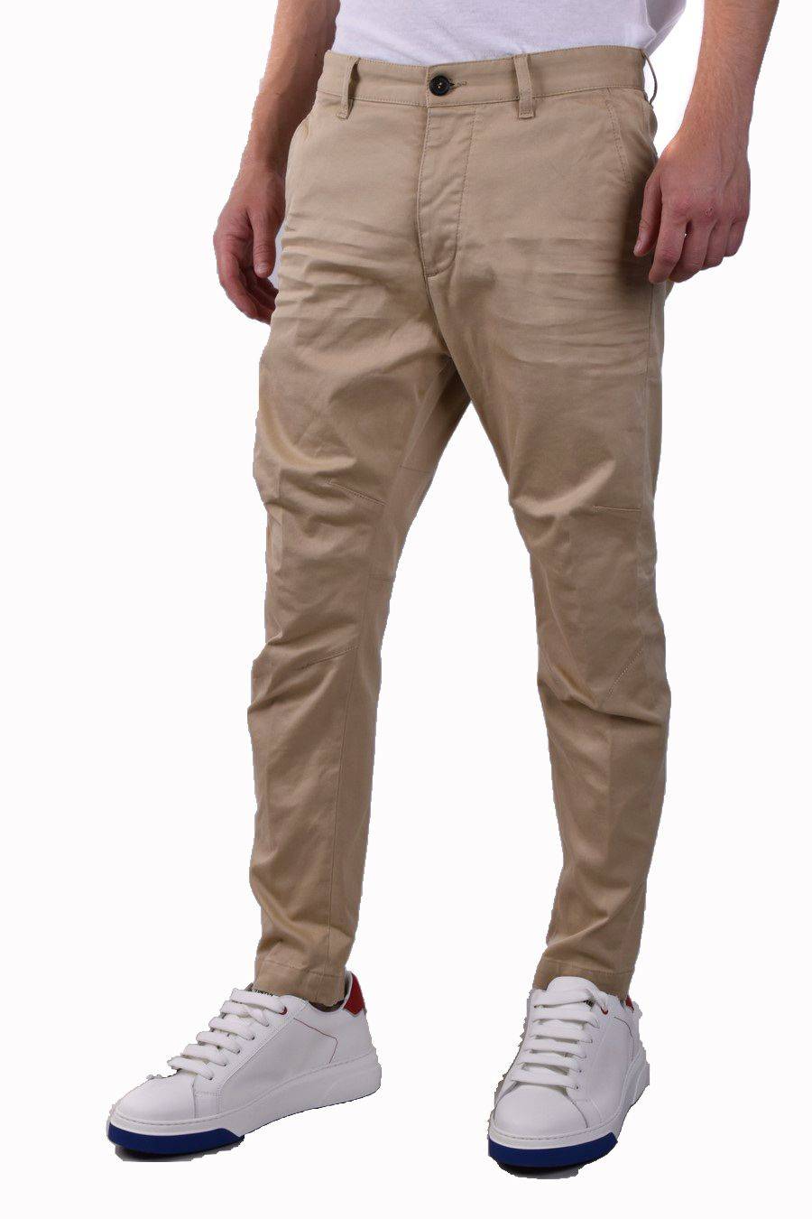 DSQUARED2  Pantaloni Uomo Cotone DSQUARED2 Color Sabbia del Deserto Sconti questo mese