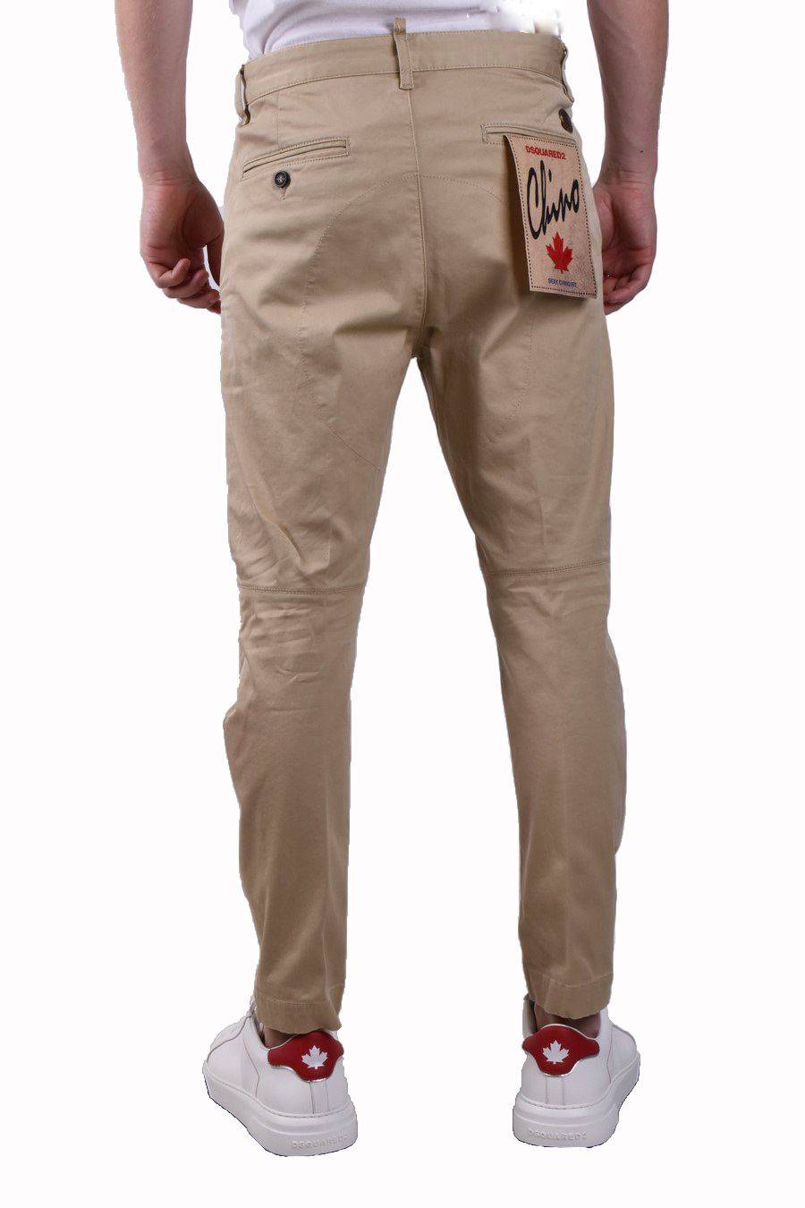 DSQUARED2  Pantaloni Uomo Cotone DSQUARED2 Color Sabbia del Deserto Sconti questo mese